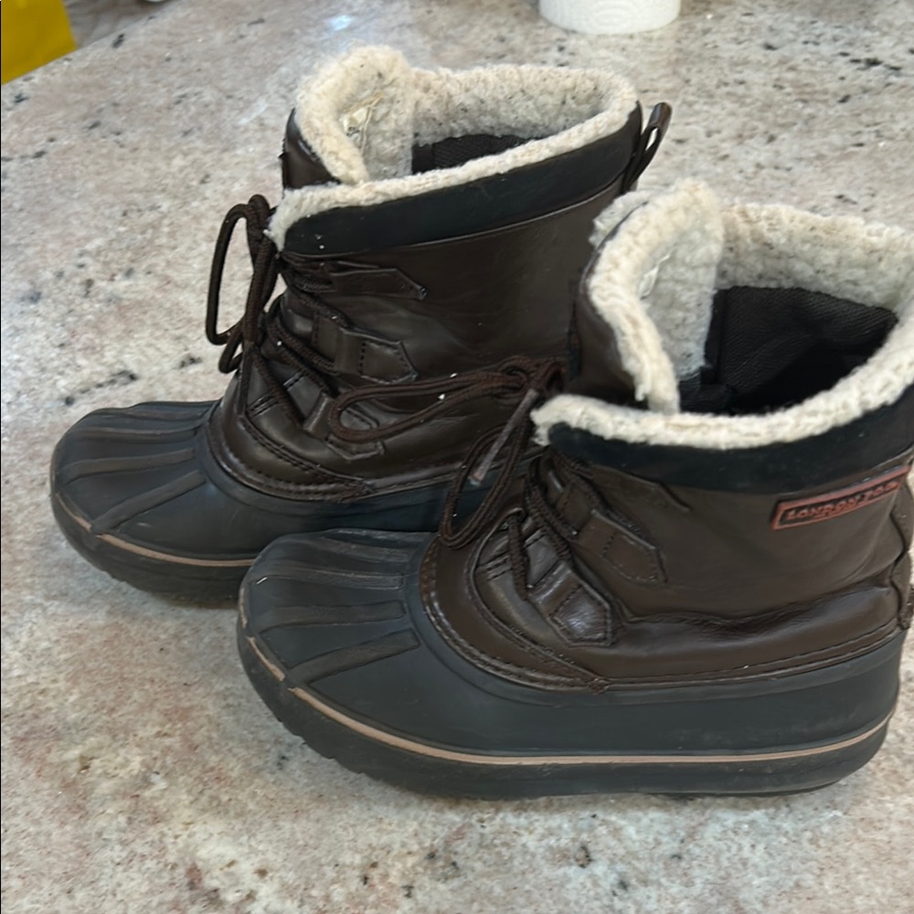 London Fog Brown and Black Rain & Snow Boots Waterproof